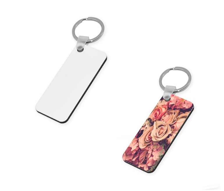 Rectangle Narrow Sublimation Wooden Keyring Crafty Shapes